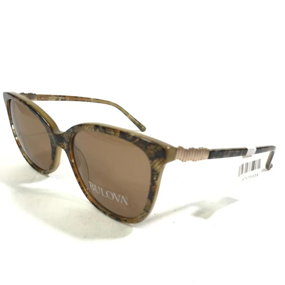 Bulova Sunglasses Swan Hill BROWN LACE Cat Eye Frames with Brown Lenses